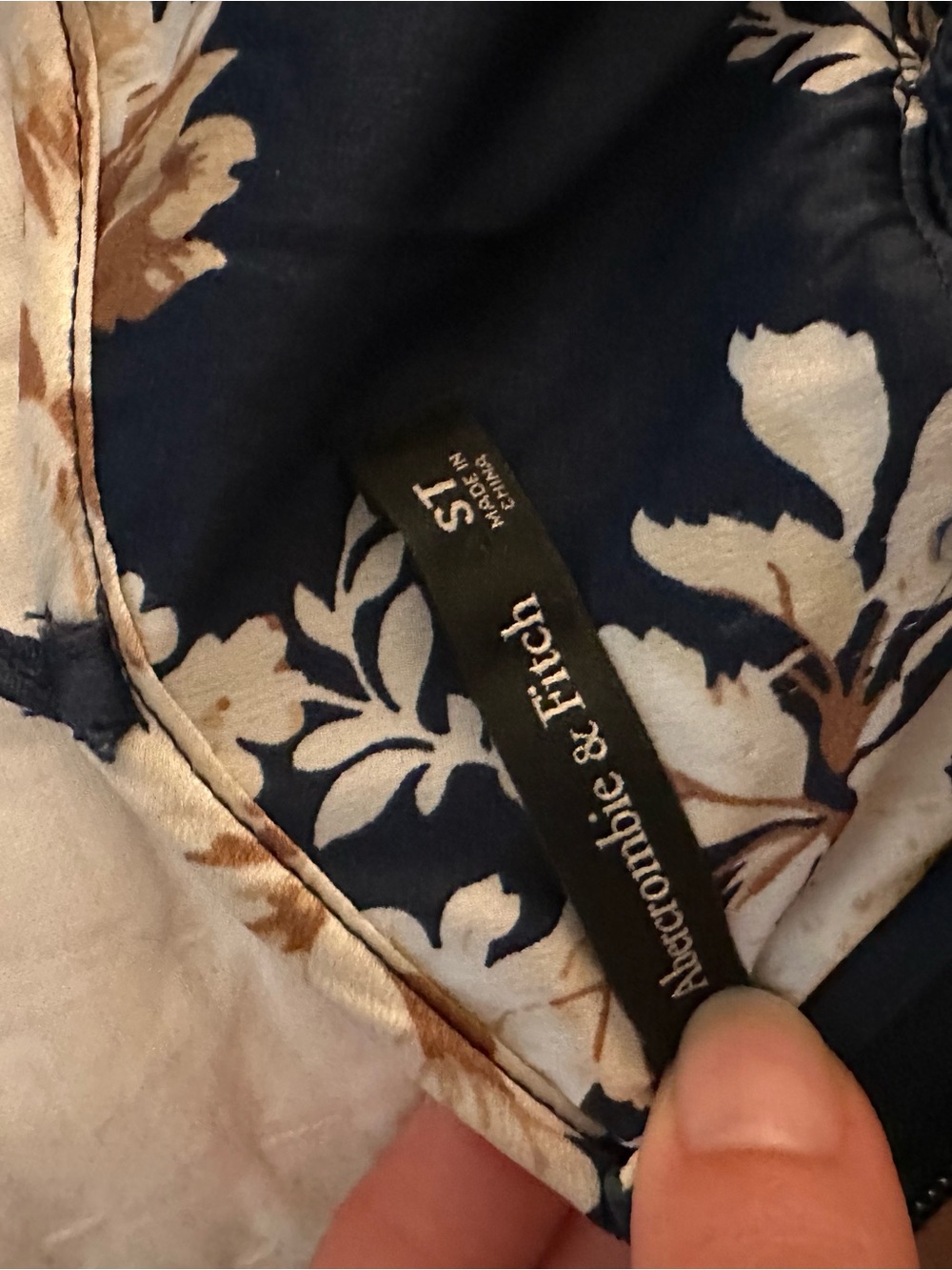 Abercrombie and Fitch Navy Blue Floral Midi Dress- Size Small Tall - Picture 4 of 6